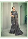 Grey Norita Felicity Sequins Embroidery Work With Handwork Butta Party Wear Lycra Saree 11607